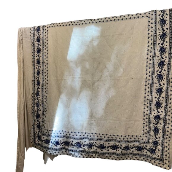 Vent du Sud French Provencal Blue white matellase cotton floral tableclo… - Picture 5 of 6